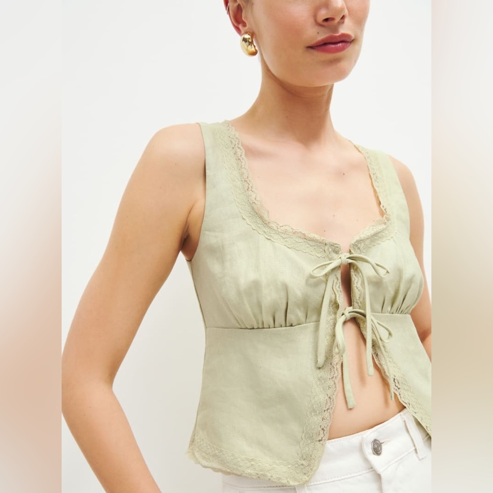 Reformation Rosalie Linen Top